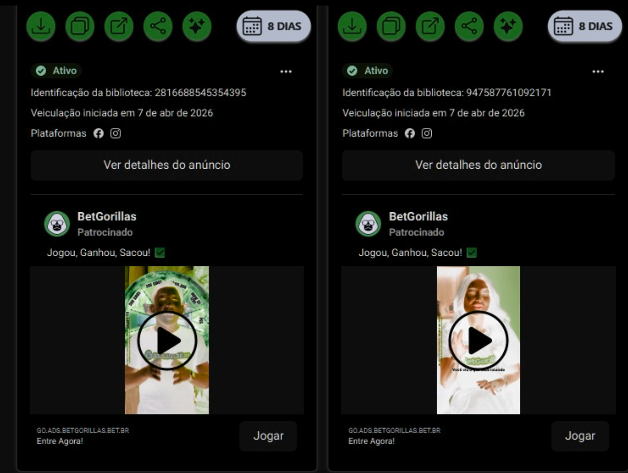 Anúncios da Bet Gorillas — Vídeos · 8 dias